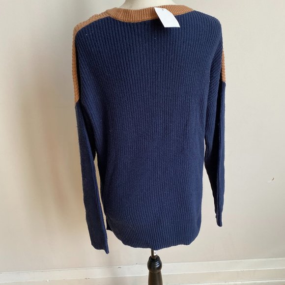 Madewell BNWT crew neck colorblock sweater pocket - Picture 5 of 10